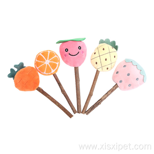 cute plush lollipop with built-in bells cat toy